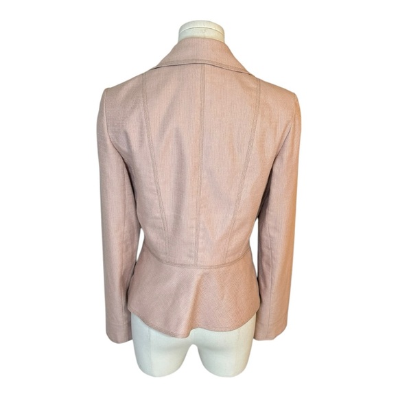 KAY UNGER Soft Pink Blazer Jacket Silk Cotton Size 4 Business Casual Work Party - Picture 2 of 7